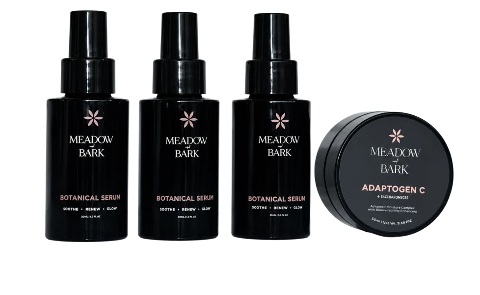 Meadow & Bark skincare bottles