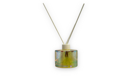 iridescent glass diffuser moon stone with white dacron reeds and lily fragrance non toxic